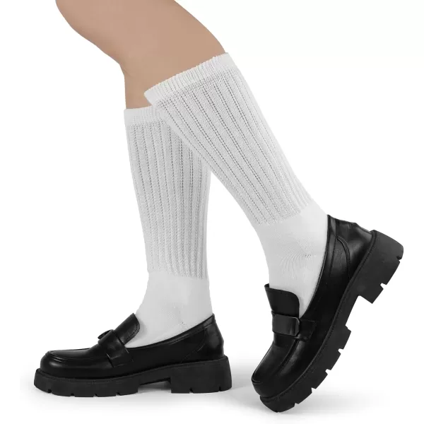 imageBomKinta Crew Slouch Socks Women  Retro Scrunch Short Sock  Soft Solid Ankle Socks Size 511White White White 3 Paris