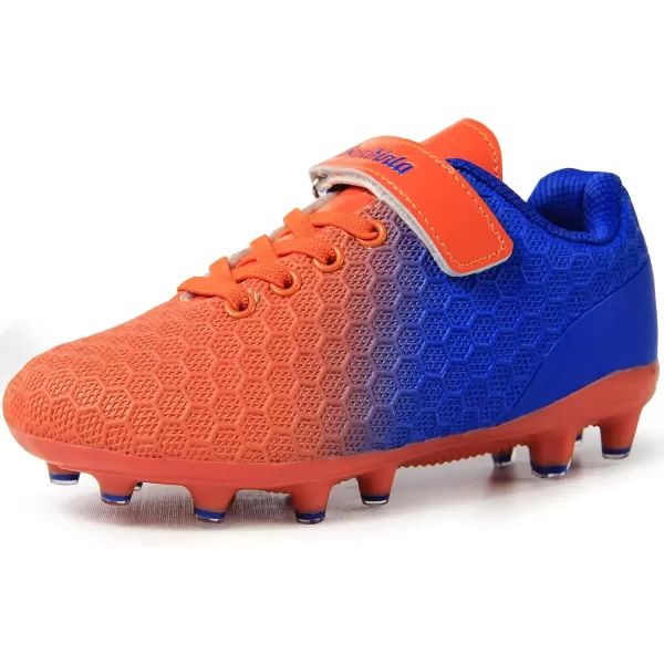 imageBomKinta Kids FG Soccer Cleats Athletic Outdoor Soccer ShoesBlue Orange