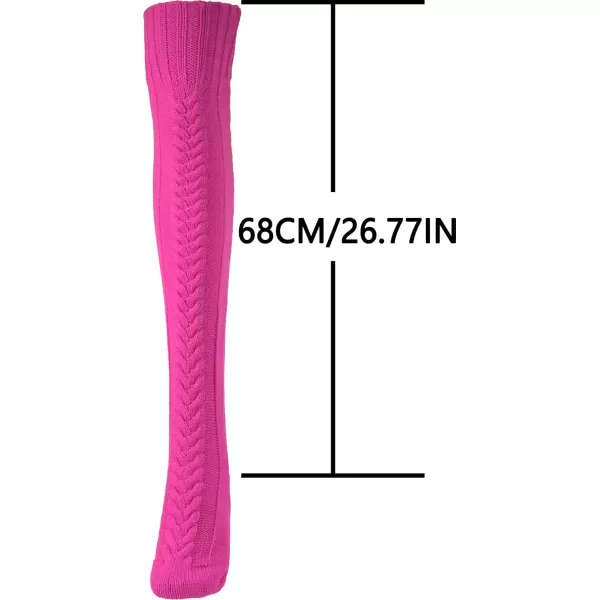 imageBomKinta Knee High Socks Women  Warm Knit Cozy Leg Warmers  Thick Boot Stockings for Women Size 510Rose