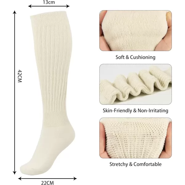 imageBomKinta Slouch Socks Women Thigh High Boot Socks Soft Scrunch Socks Size 511Black White Cream 3 Paris