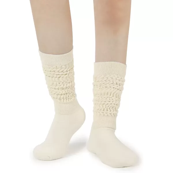 imageBomKinta Slouch Socks Women Thigh High Boot Socks Soft Scrunch Socks Size 511Black White Cream 3 Paris