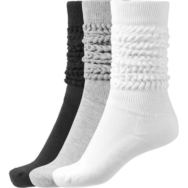 imageBomKinta Slouch Socks Women Thigh High Boot Socks Soft Scrunch Socks Size 511Black White Grey 3 Paris