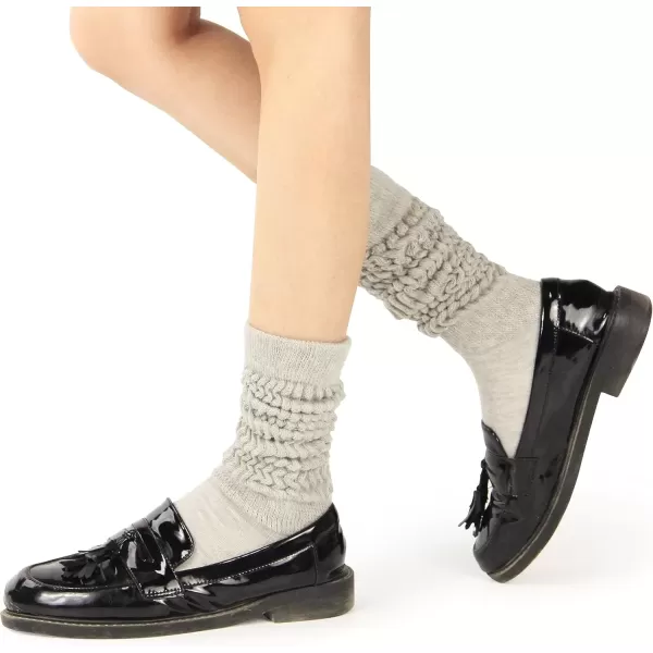 imageBomKinta Slouch Socks Women Thigh High Boot Socks Soft Scrunch Socks Size 511Black White Grey 3 Paris