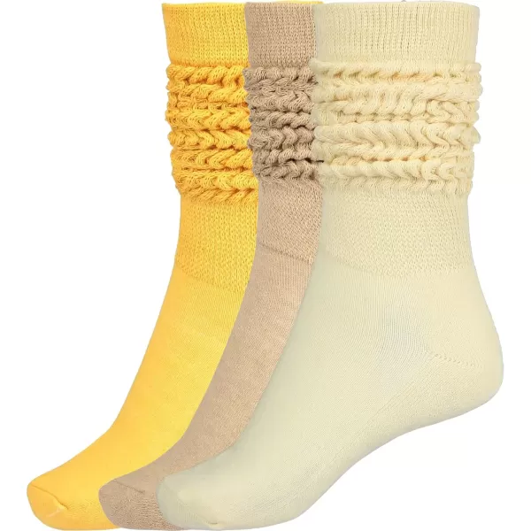 imageBomKinta Slouch Socks Women Thigh High Boot Socks Soft Scrunch Socks Size 511Light Khaki Milkyellow Yellow 3 Paris