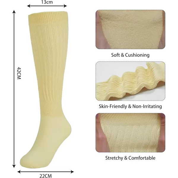 imageBomKinta Slouch Socks Women Thigh High Boot Socks Soft Scrunch Socks Size 511Light Khaki Milkyellow Yellow 3 Paris