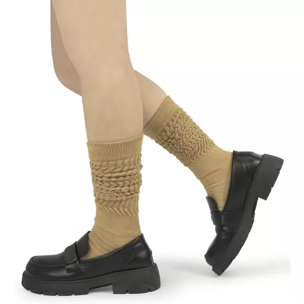 imageBomKinta Slouch Socks Women Thigh High Boot Socks Soft Scrunch Socks Size 511Light Khaki Milkyellow Yellow 3 Paris