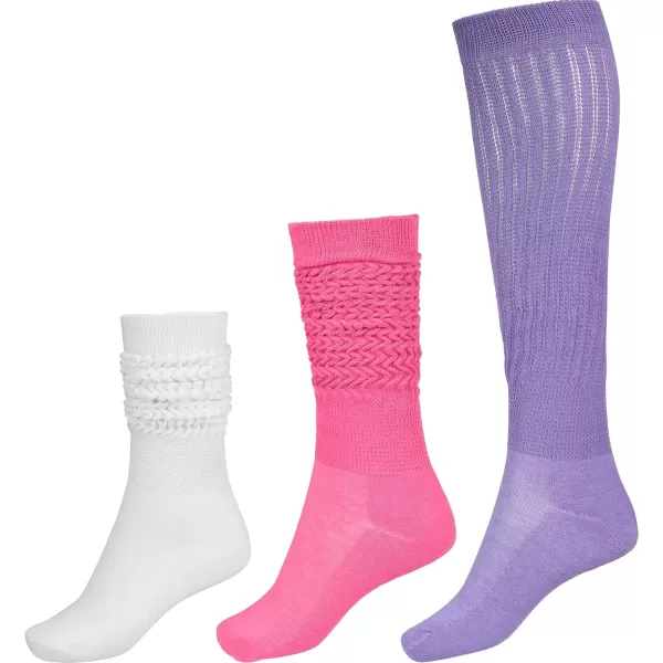 imageBomKinta Slouch Socks Women Thigh High Boot Socks Soft Scrunch Socks Size 511White Purple Rose 3 Paris