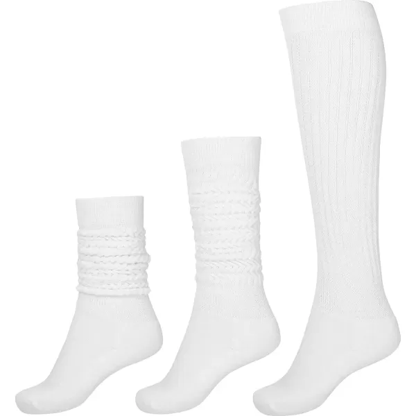 imageBomKinta Slouch Socks Women Thigh High Boot Socks Soft Scrunch Socks Size 511White White White 3 Paris