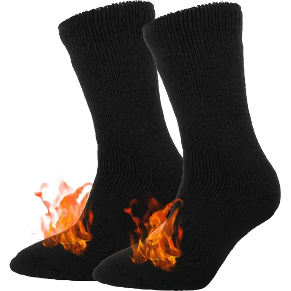 imageBomKinta Thermal Socks Men  Winter Warm Socks for Cold Weather Crew Socks  Cozy Soft Thick Christmas Boot Socks Size 7111 Pair  Black