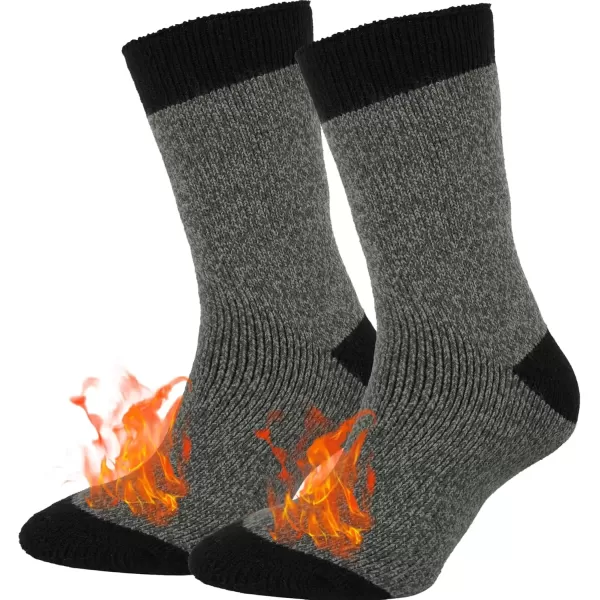 imageBomKinta Thermal Socks Men  Winter Warm Socks for Cold Weather Crew Socks  Cozy Soft Thick Christmas Boot Socks Size 7111 Pair  Light Grey