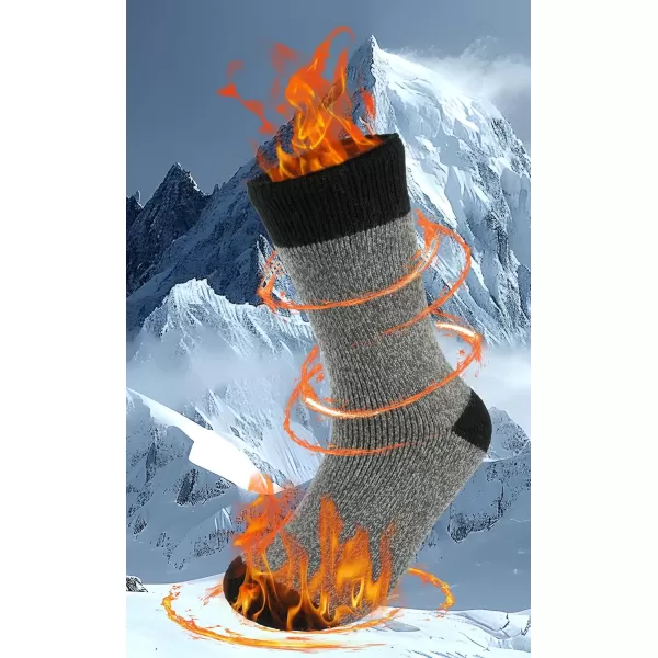 imageBomKinta Thermal Socks Men  Winter Warm Socks for Cold Weather Crew Socks  Cozy Soft Thick Christmas Boot Socks Size 7111 Pair  Light Grey