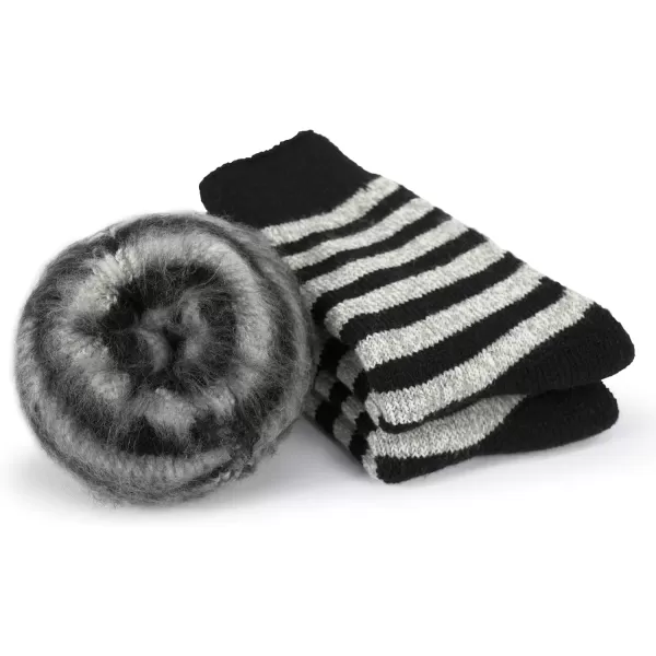 imageBomKinta Thermal Socks Men  Winter Warm Socks for Cold Weather Crew Socks  Cozy Soft Thick Christmas Boot Socks Size 7111 Pair  Striped Black