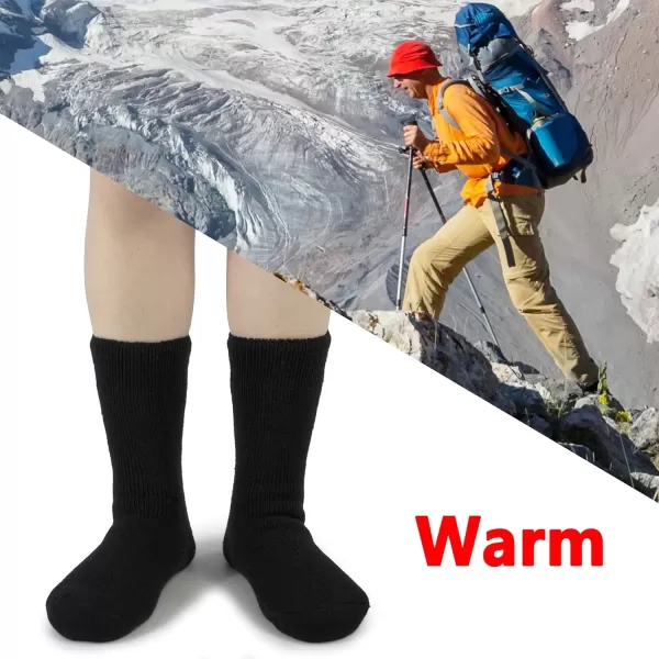 imageBomKinta Thermal Socks Men  Winter Warm Socks for Cold Weather Crew Socks  Cozy Soft Thick Christmas Boot Socks Size 7112 Pairs  Black Black