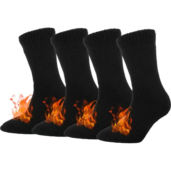 imageBomKinta Thermal Socks Men  Winter Warm Socks for Cold Weather Crew Socks  Cozy Soft Thick Christmas Boot Socks Size 7112 Pairs  Black Black