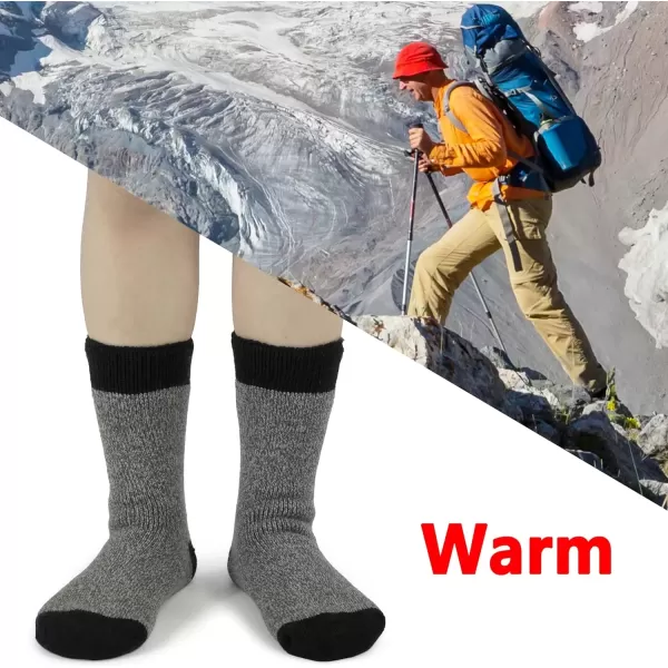 imageBomKinta Thermal Socks Men  Winter Warm Socks for Cold Weather Crew Socks  Cozy Soft Thick Christmas Boot Socks Size 7112 Pairs  Light Grey Dark Grey