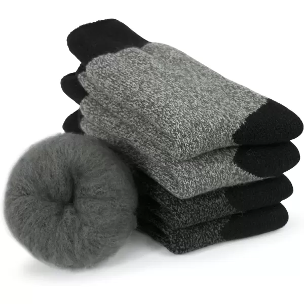 imageBomKinta Thermal Socks Men  Winter Warm Socks for Cold Weather Crew Socks  Cozy Soft Thick Christmas Boot Socks Size 7112 Pairs  Light Grey Dark Grey