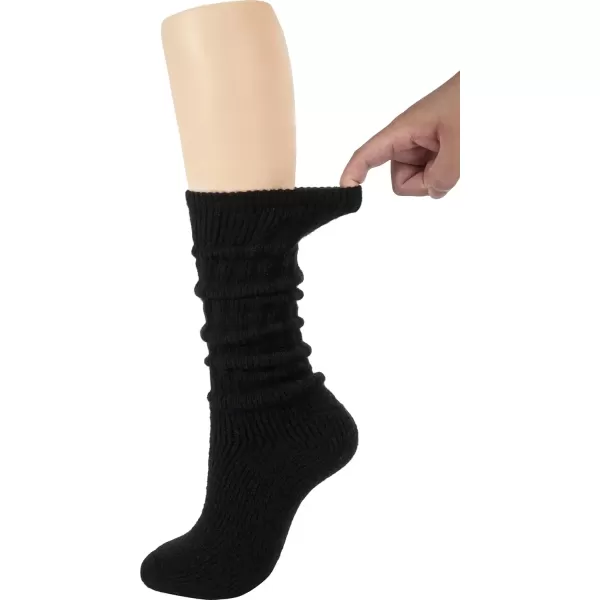 imageBomKinta Thick Slouch Socks Women  Long Soft Scrunch Knee High Boot Socks  Stack Socks for Women 3 Pair Pack Size 5103 Pairs  Black White Beige