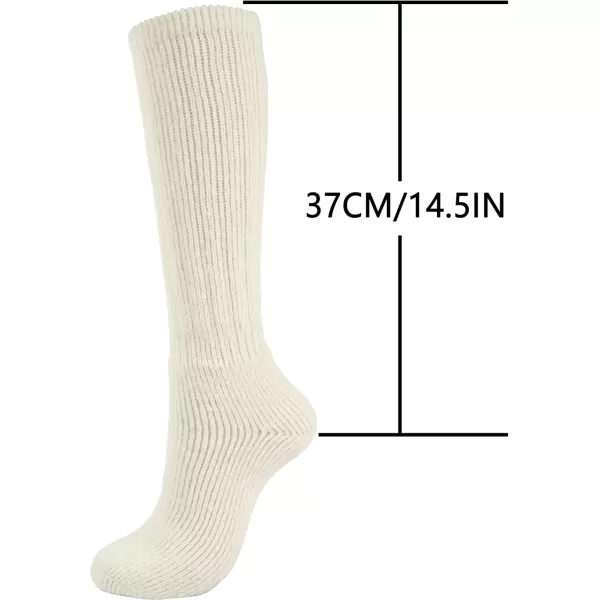 imageBomKinta Thick Slouch Socks Women  Long Soft Scrunch Knee High Boot Socks  Stack Socks for Women 3 Pair Pack Size 5103 Pairs  Black White Beige