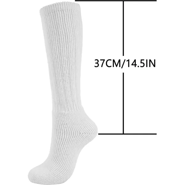 imageBomKinta Thick Slouch Socks Women  Long Soft Scrunch Knee High Boot Socks  Stack Socks for Women 3 Pair Pack Size 5103 Pairs  Black White Gray