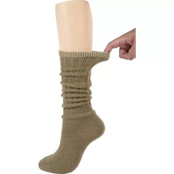 imageBomKinta Thick Slouch Socks Women  Long Soft Scrunch Knee High Boot Socks  Stack Socks for Women 3 Pair Pack Size 5103 Pairs  Black White Khaki