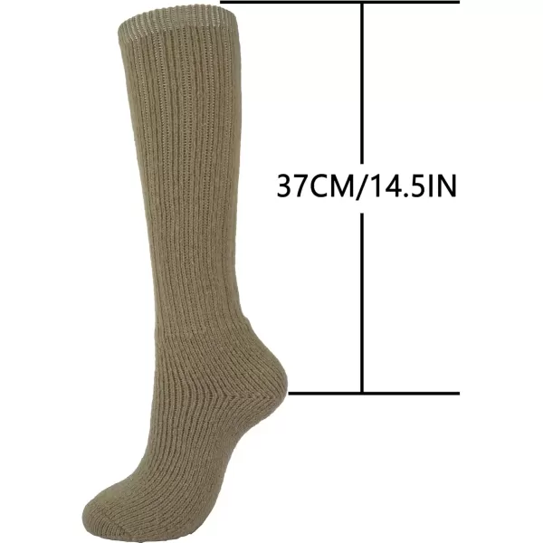 imageBomKinta Thick Slouch Socks Women  Long Soft Scrunch Knee High Boot Socks  Stack Socks for Women 3 Pair Pack Size 5103 Pairs  Black White Khaki