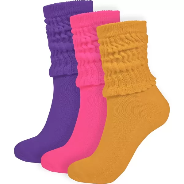 imageBomKinta Women Crew Slouch Socks  Short Scrunch Socks  Soft Solid Ankle Socks Size 511Yellow Rose Purple 3 Paris