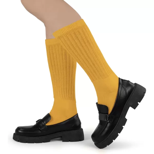 imageBomKinta Women Crew Slouch Socks  Short Scrunch Socks  Soft Solid Ankle Socks Size 511Yellow Rose Purple 3 Paris