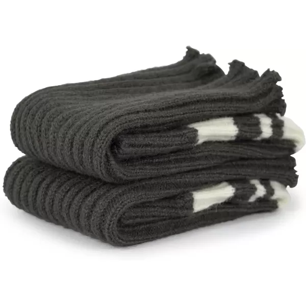 imageBomKinta Women Leg Warmers with Holes  Warm Ruffle Stripe Leg Sleeves  Winter Knee High Footless Socks1 Pair  Stripe Brownish
