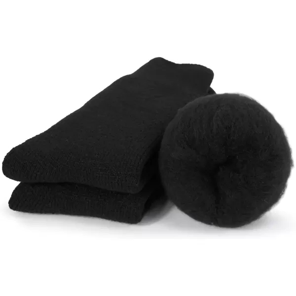 imageBomKinta Women Thermal Socks  Thick Boot Sock Warm Winter Crew Socks  Cozy Soft Christmas Socks Size 5101 Pair  Black