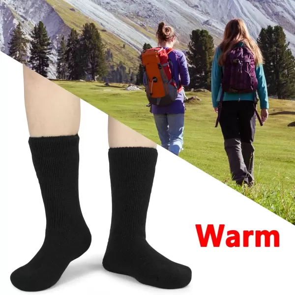 imageBomKinta Women Thermal Socks  Thick Boot Sock Warm Winter Crew Socks  Cozy Soft Christmas Socks Size 5101 Pair  Black