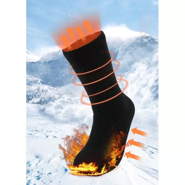 imageBomKinta Women Thermal Socks  Thick Boot Sock Warm Winter Crew Socks  Cozy Soft Christmas Socks Size 5101 Pair  Black