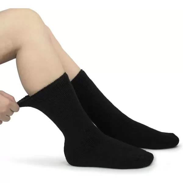 imageBomKinta Women Thermal Socks  Thick Boot Sock Warm Winter Crew Socks  Cozy Soft Christmas Socks Size 5101 Pair  Black