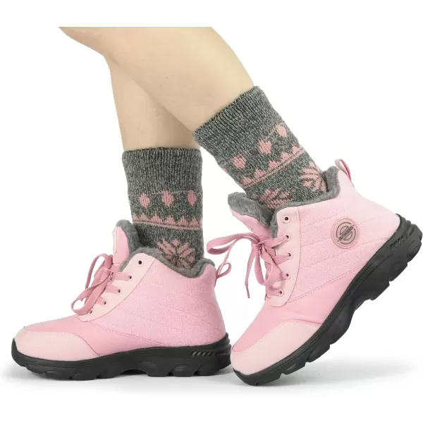 imageBomKinta Women Thermal Socks  Thick Boot Sock Warm Winter Crew Socks  Cozy Soft Christmas Socks Size 5101 Pair  Christmas Pink