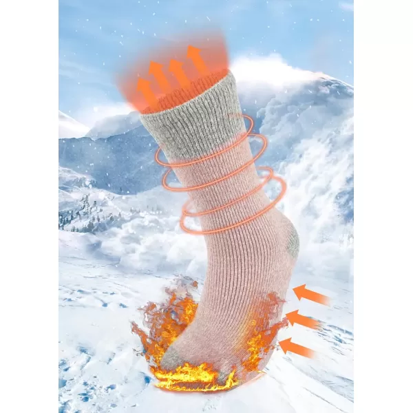 imageBomKinta Women Thermal Socks  Thick Boot Sock Warm Winter Crew Socks  Cozy Soft Christmas Socks Size 5101 Pair  Pink