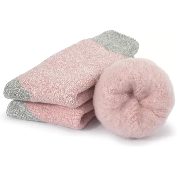 imageBomKinta Women Thermal Socks  Thick Boot Sock Warm Winter Crew Socks  Cozy Soft Christmas Socks Size 5101 Pair  Pink