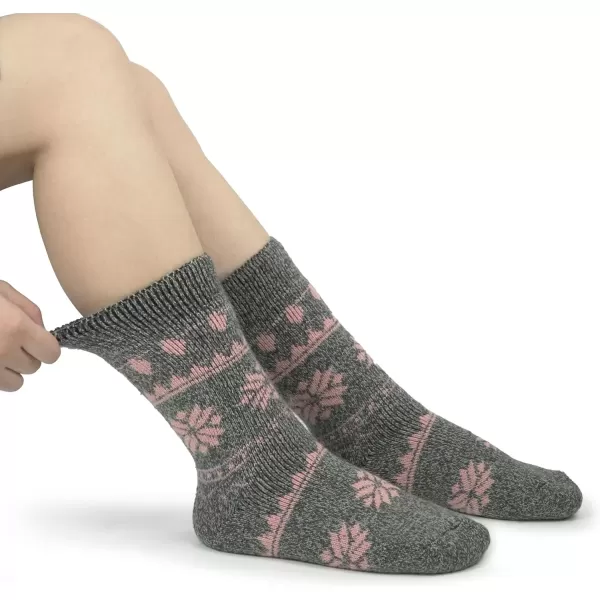 imageBomKinta Women Thermal Socks  Thick Boot Sock Warm Winter Crew Socks  Cozy Soft Christmas Socks Size 5102 Pairs  Christmas Pink Christmas Black