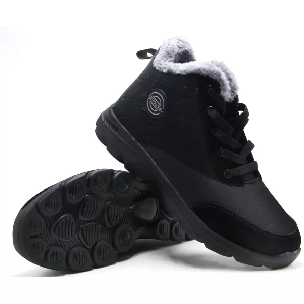 imageBomKinta Womens Snow Boots Keep Warm AntiSlip Soft Sole Warm Fur Lined Winter Ankle BootiesBlack