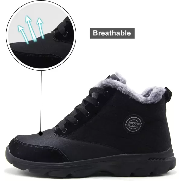 imageBomKinta Womens Snow Boots Keep Warm AntiSlip Soft Sole Warm Fur Lined Winter Ankle BootiesBlack