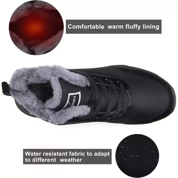 imageBomKinta Womens Snow Boots Keep Warm AntiSlip Soft Sole Warm Fur Lined Winter Ankle BootiesBlack