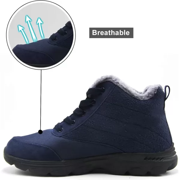 imageBomKinta Womens Snow Boots Keep Warm AntiSlip Soft Sole Warm Fur Lined Winter Ankle BootiesBlue