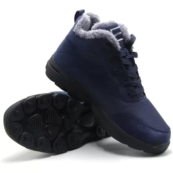 imageBomKinta Womens Snow Boots Keep Warm AntiSlip Soft Sole Warm Fur Lined Winter Ankle BootiesBlue