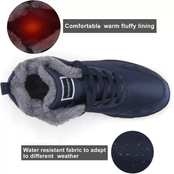imageBomKinta Womens Snow Boots Keep Warm AntiSlip Soft Sole Warm Fur Lined Winter Ankle BootiesBlue