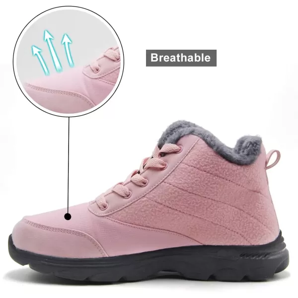 imageBomKinta Womens Snow Boots Keep Warm AntiSlip Soft Sole Warm Fur Lined Winter Ankle BootiesPink