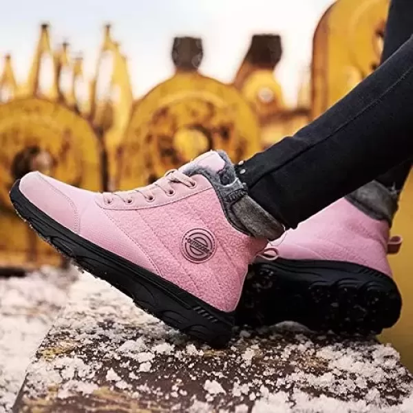 imageBomKinta Womens Snow Boots Keep Warm AntiSlip Soft Sole Warm Fur Lined Winter Ankle BootiesPink