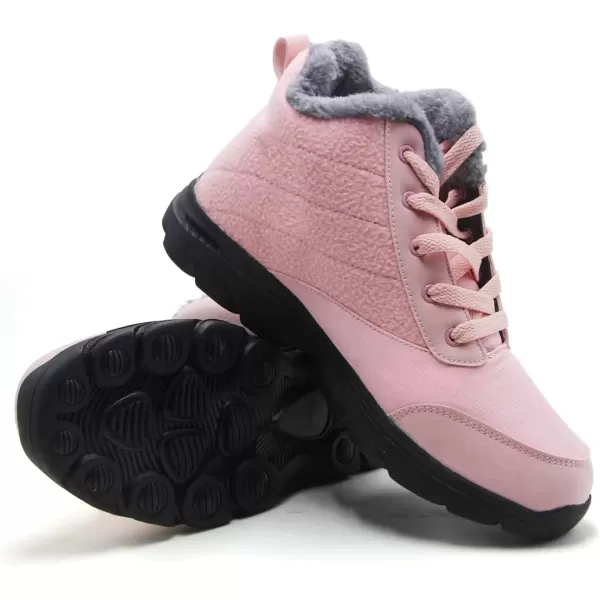 imageBomKinta Womens Snow Boots Keep Warm AntiSlip Soft Sole Warm Fur Lined Winter Ankle BootiesPink
