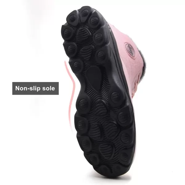 imageBomKinta Womens Snow Boots Keep Warm AntiSlip Soft Sole Warm Fur Lined Winter Ankle BootiesPink