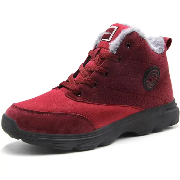 imageBomKinta Womens Snow Boots Keep Warm AntiSlip Soft Sole Warm Fur Lined Winter Ankle BootiesRed