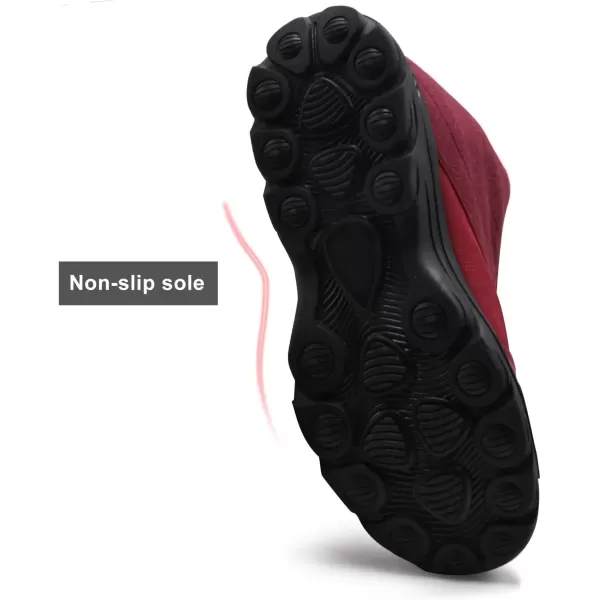 imageBomKinta Womens Snow Boots Keep Warm AntiSlip Soft Sole Warm Fur Lined Winter Ankle BootiesRed