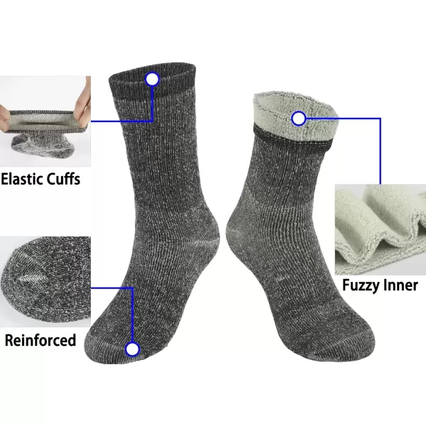 imageBomKinta Wool Socks for Women  Merino Warm Boot Hiking Socks  Thermal Crew Socks for Winter Outdoor Working Size 5113 Pairs  Black  Black  Black
