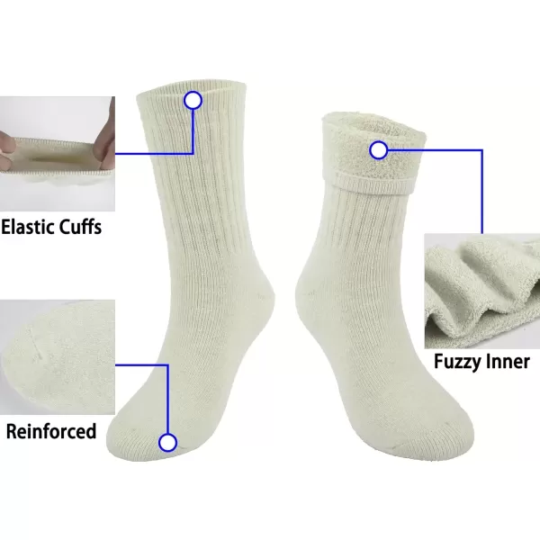 imageBomKinta Wool Socks for Women  Merino Warm Boot Hiking Socks  Thermal Crew Socks for Winter Outdoor Working Size 5113 Pairs  White  White  White
